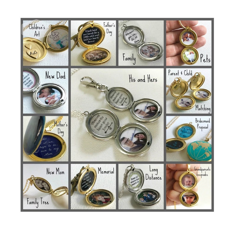 Custom Photo Locket, Photo in Locket, Epoxy Coated Photo, Family Tree ...