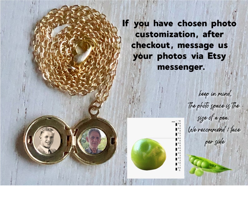 Tiny gold oval locket customized with photos minimalist and petite image 10