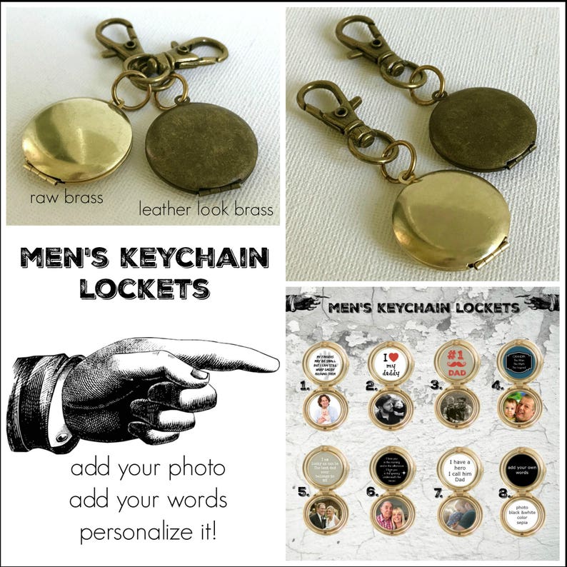 Men's Personalized Locket Keychain Gift for Father's Etsy