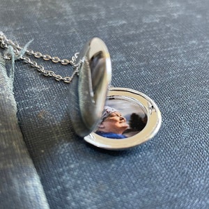 Silver Locket necklace personalized with photos