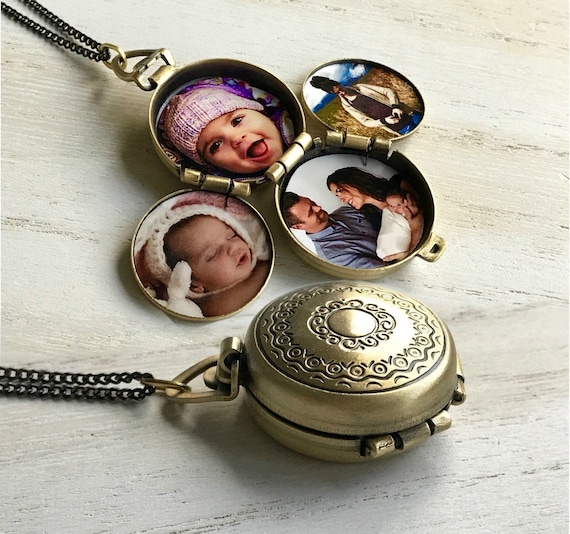 Family Tree Photo Locket Necklace or personalized memorial gift