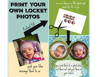 Print Your own Locket Photos, Do it yourself photo locket,  Digital Photos, Pre-sized Photos for your Locket, Sizing your locket photos