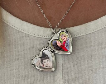 Silver heart Locket with photos