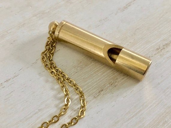 Solid Brass Whistle Necklace, Man's Whistle Necklace, Woman's Whistle  Necklace, Working Whistle Pendant, Whistle, Sports Whistle, Dog