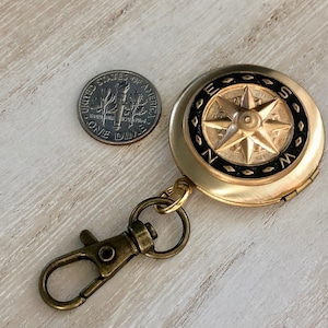 Compass Locket Keychain, Men's Locket Keychain, Manly Gifts, Masculine Gifts, Gift for Boyfriend, Long distance Gift, Father's Day, Grad image 7