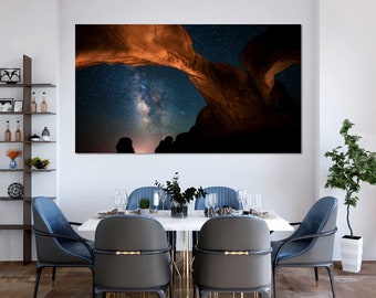 Milky Way Canvas Art - Arches National Park Night Sky Print