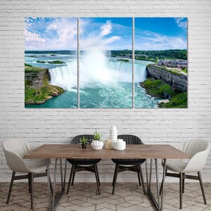 Niagara Falls Print Art Canvas Sets, Waterfalls Painting Home Art, Niagara River Pictures Wall Decor, New York Waterfalls Travel