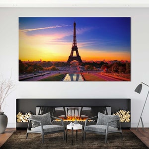 Eiffel Tower Paris Photography Print – France Travel Wall Art | Iconic Landmark Poster, Sunset Cityscape Romantic Decor Artwork