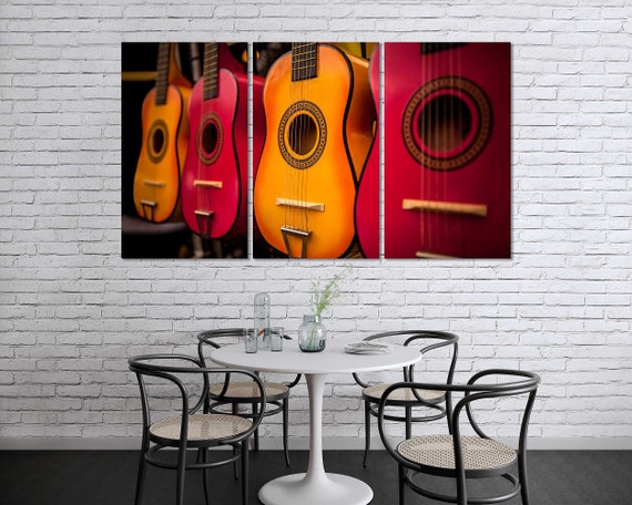 Colorful Acoustic Guitars Photography Print – Music Wall Art