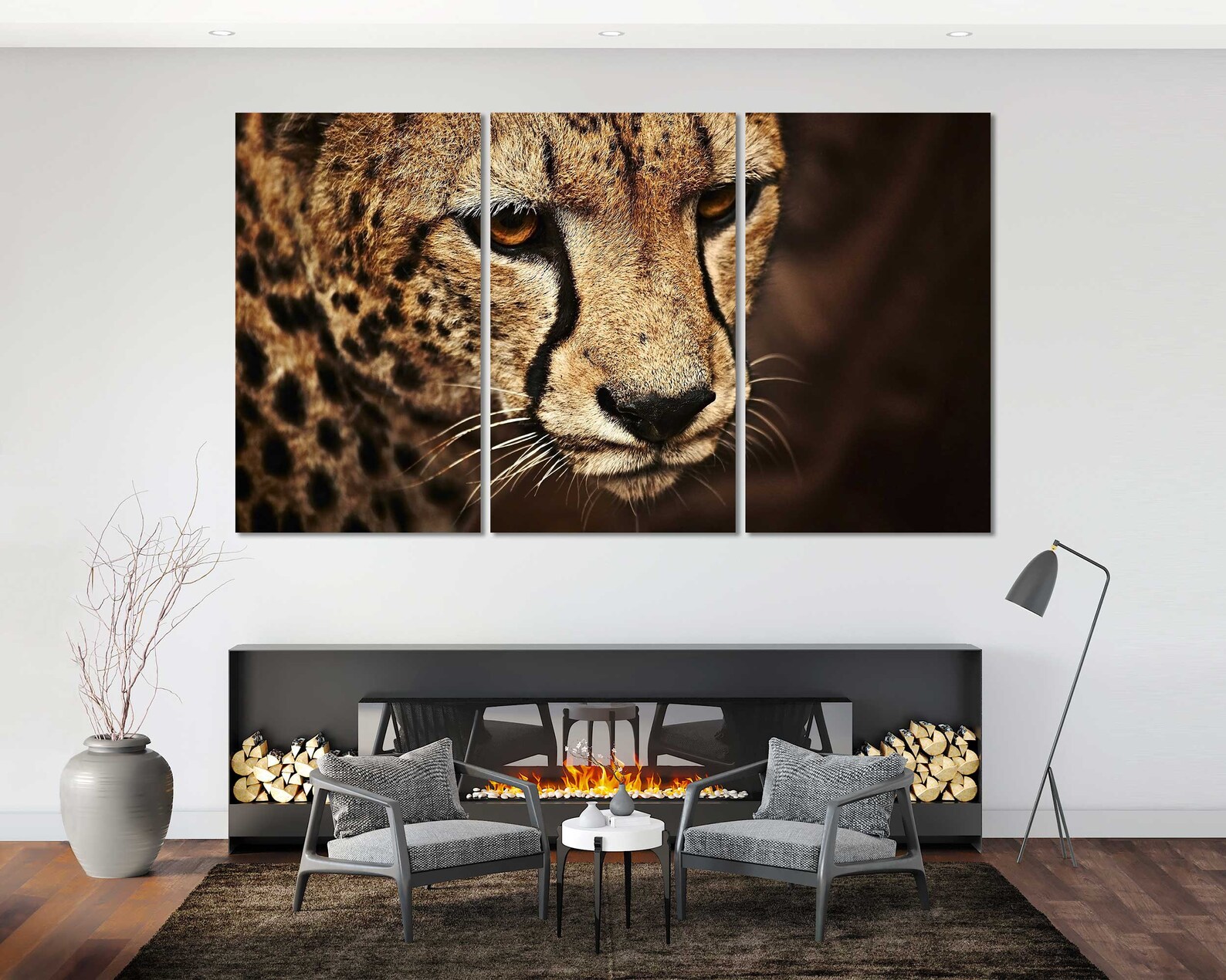 Deko mit Gepard auf Leinwand Wild Cat Print Canvas Sets | Etsy