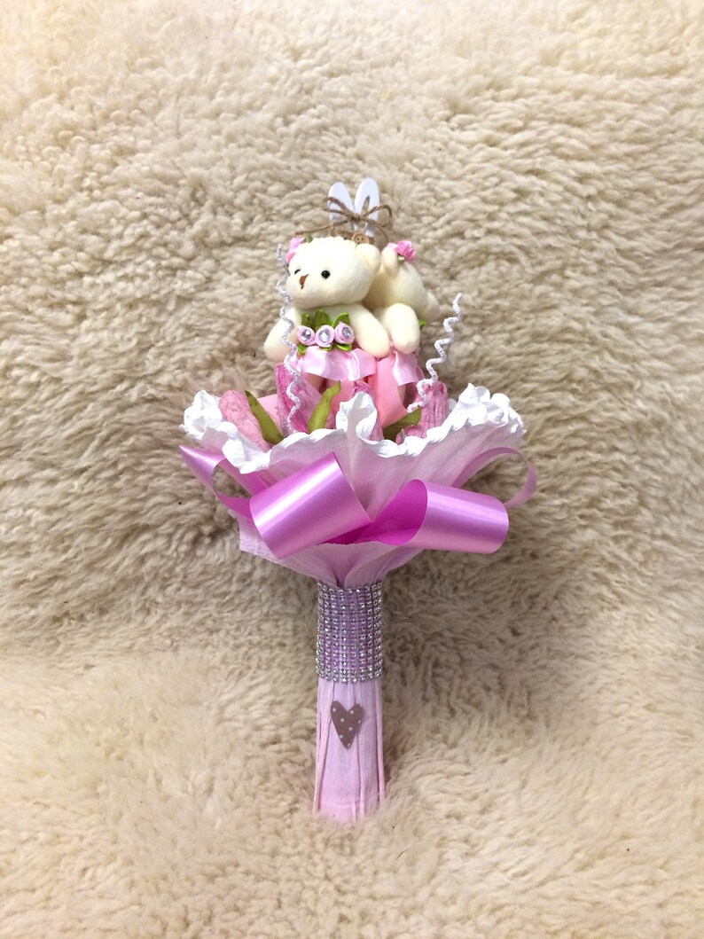 Pink Plush Bouquet Soft bouquet Plush bears Bouquet Cute Etsy