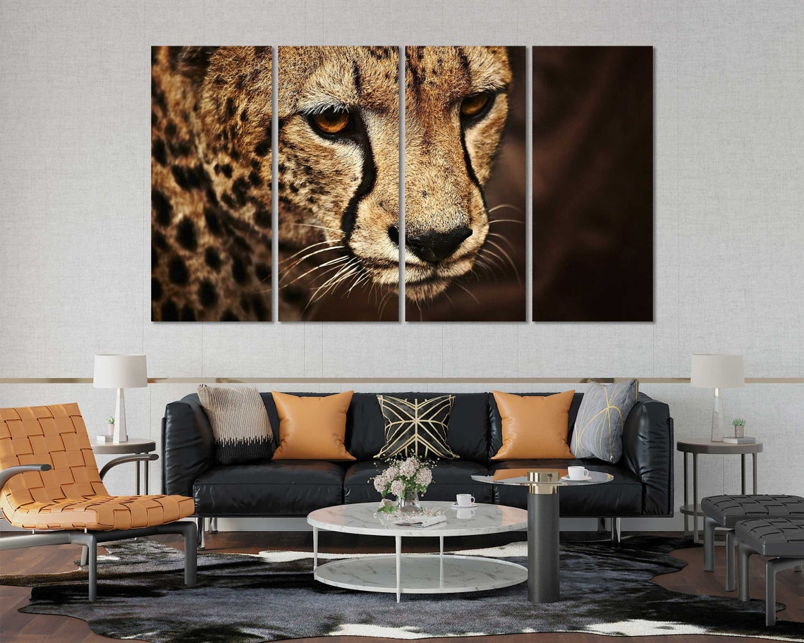 Deko mit Gepard auf Leinwand Wild Cat Print Canvas Sets | Etsy