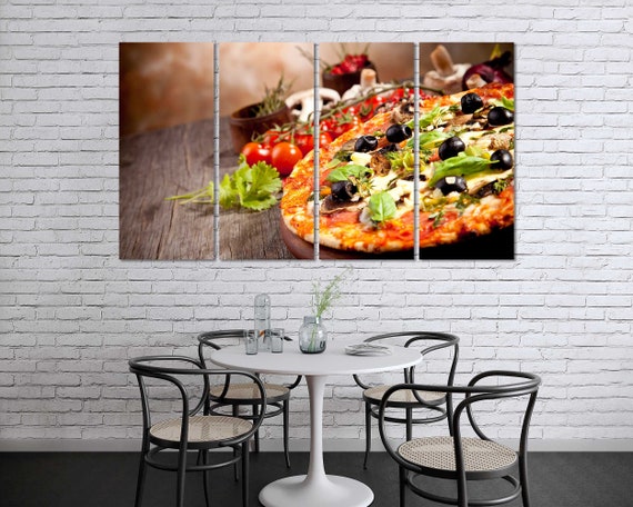 Pizza Painting Wall Art, Original Decor for Kitchen, Food Art Decor for Wall,  Cooking Art Print on Canvas, Pizza Large Framed Art - Etsy