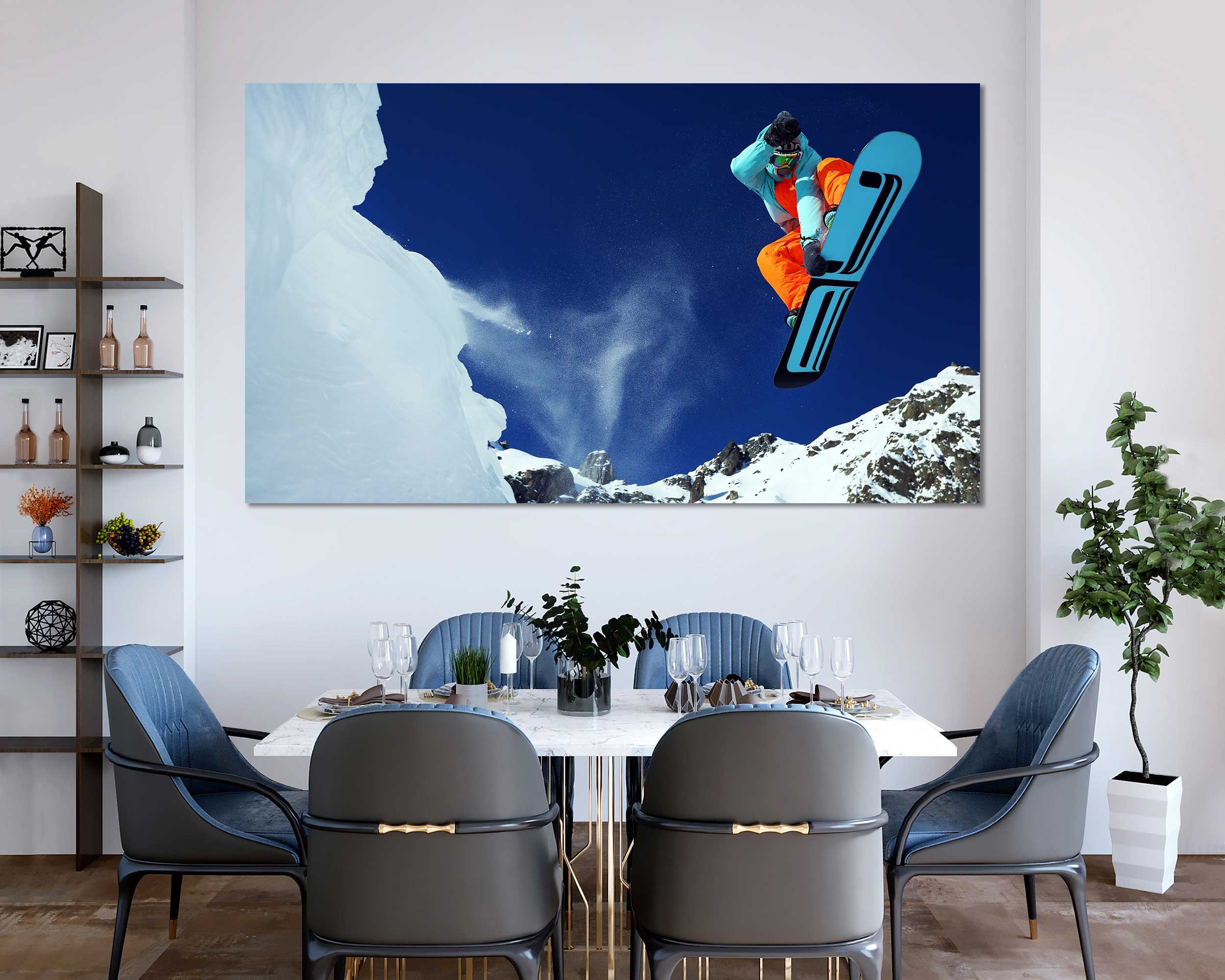 goyride アートデザイン スノーボード 137cm Snowboard Wall Art Canvas for Office Decor, Ski Lodge, and Modern
