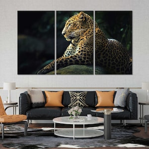 Leopard Stylish Decor for Home, Wild Cat Print Canvas Sets, Wild Animals Design Art Wall, Wild Animal Printing on Canvas, Animal Photo Print