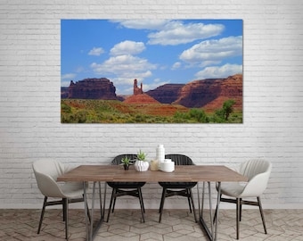 Valley of the Gods Canvas Print, Utah Mountain Wall Decor