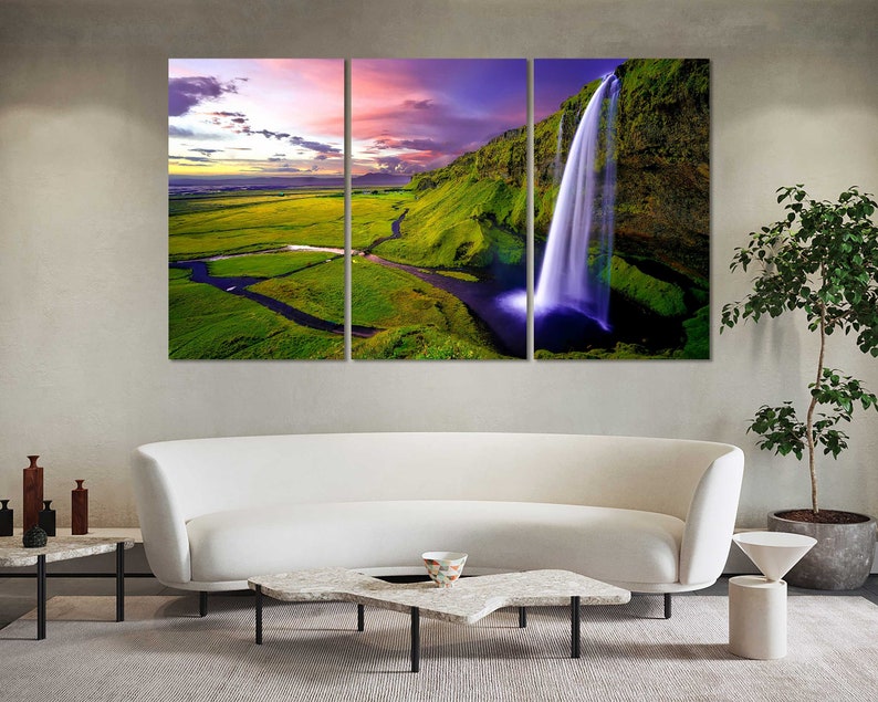 Seljalandsfoss Waterfall Canvas Print – Iceland Nordic Nature Wall Art ...