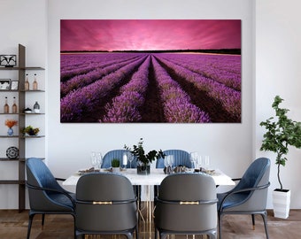 Lavender Field Canvas Art, Provence Landscape Painting, France