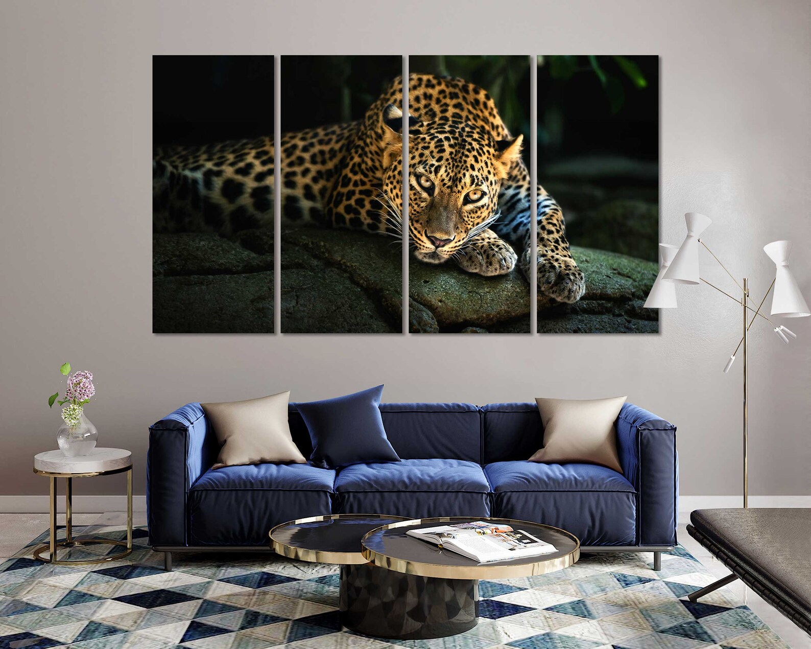 Leopard Home Decor WildCat Canvas Sets Wild Animal Design Etsy