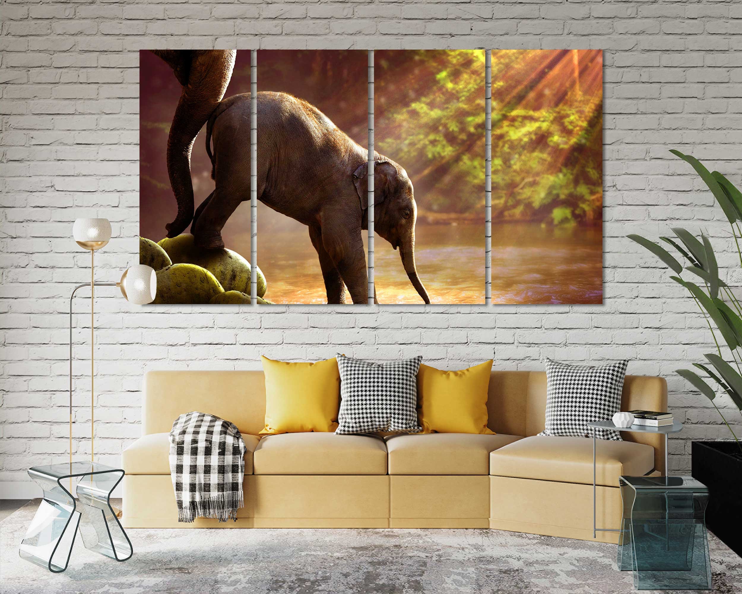 Little Elephant Art for Home Elephant Family Modern Painting - Etsy Israel Little Elephant Art for Home Elephant Family Modern Painting - Etsy Israel