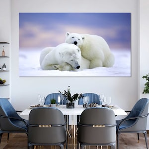 Polar Bears Wildlife Photography Print – Arctic Nature Wall Art | Winter Landscape Poster, Wildlife Conservation Artwork