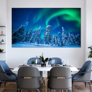 Northern Lights Photography Print – Aurora Borealis Wall Art | Arctic Night Sky Landscape Poster for Home & Office Decor