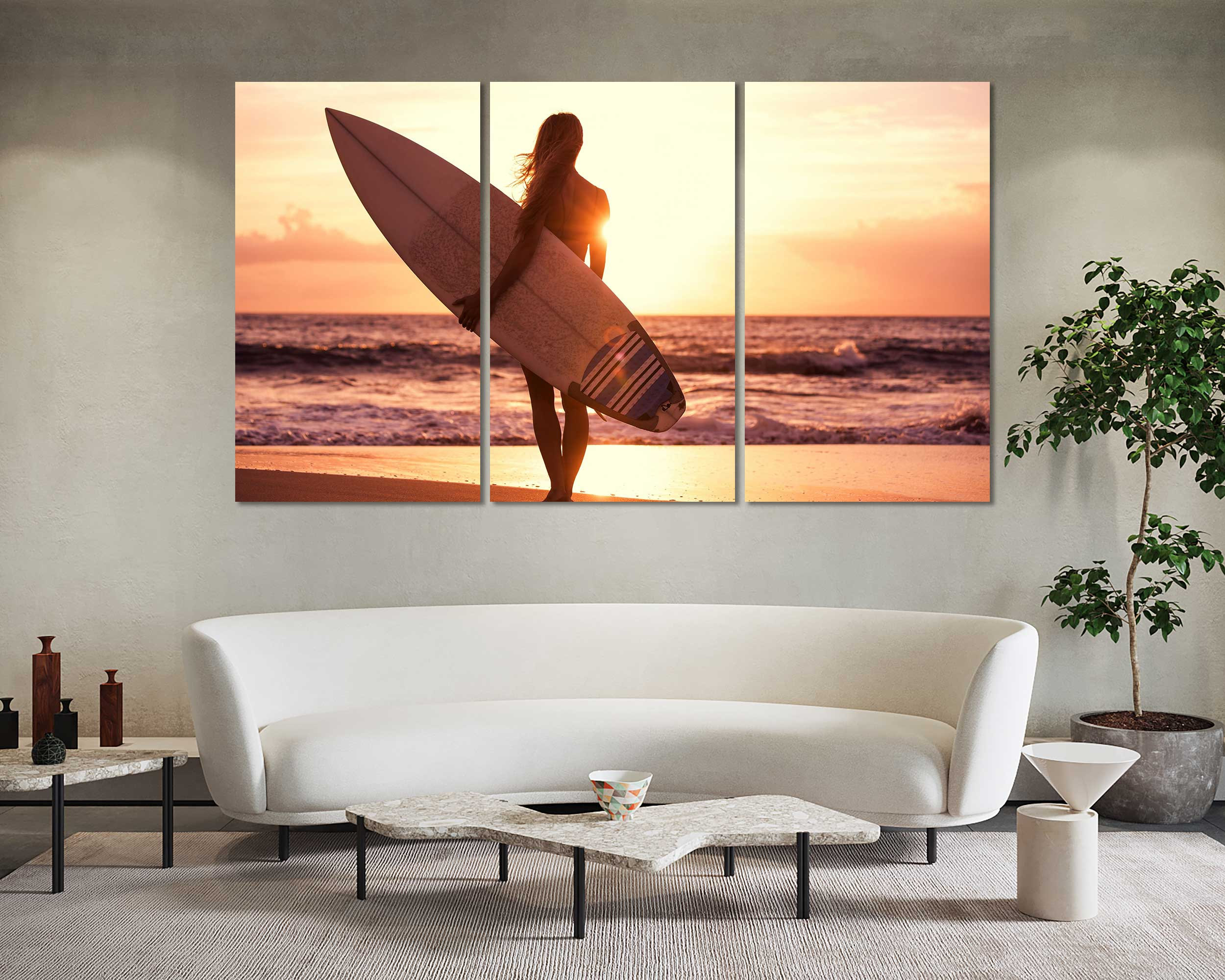 Alexandre Venancio Canvas Art Prints - Surfboard Chanel ( Sports > Surfing art) - 48x16 in