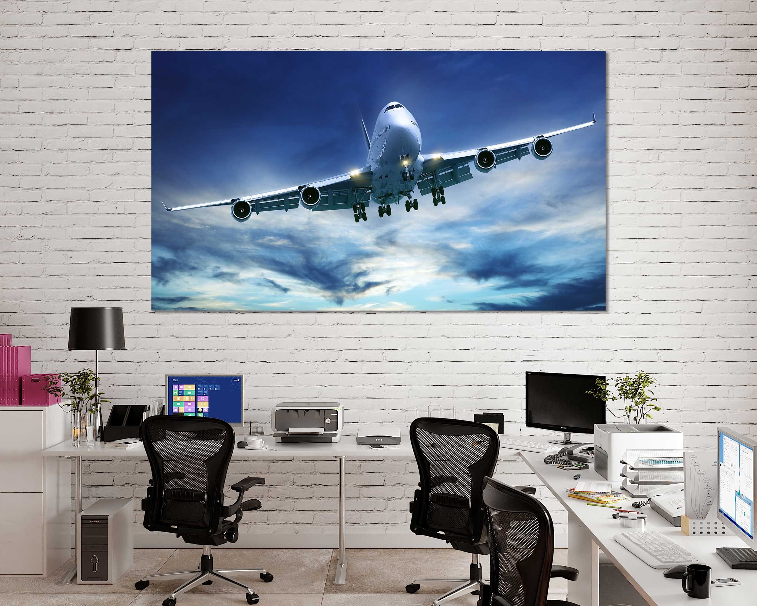 Big Passenger Airplane Wall Decor Airliner Print on Canvas Etsy