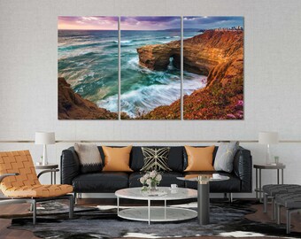 Corona del Mar Sunset Canvas Print, Newport Beach Coastal Wall Art