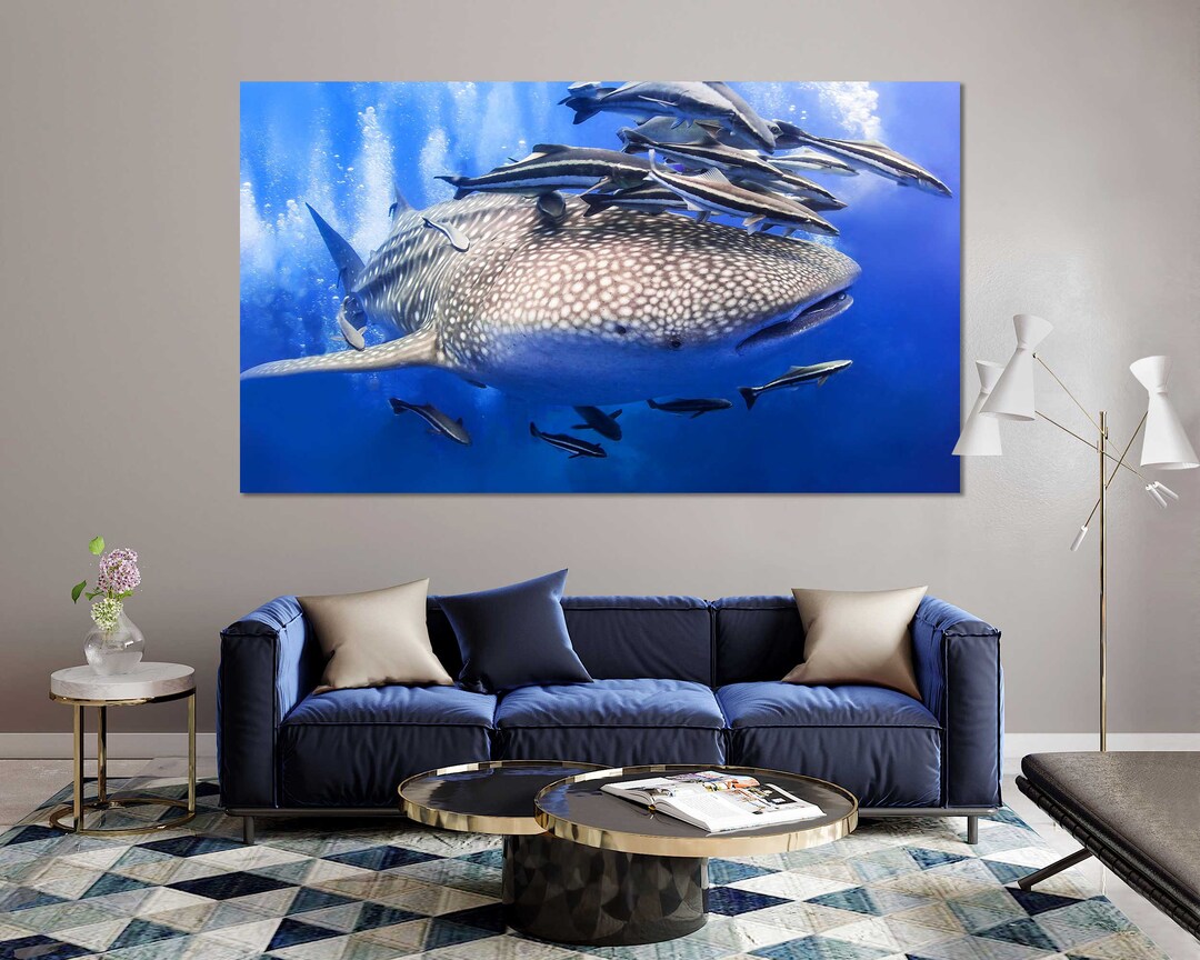 Whale Shark Wall Art Canvas Print for Coastal Home Decor - Etsy