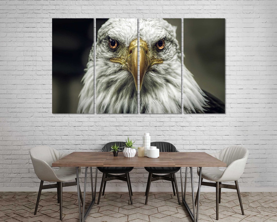 Eagle Cool Art for Wall Bald Eagle Large Printing on Canvas Etsy
