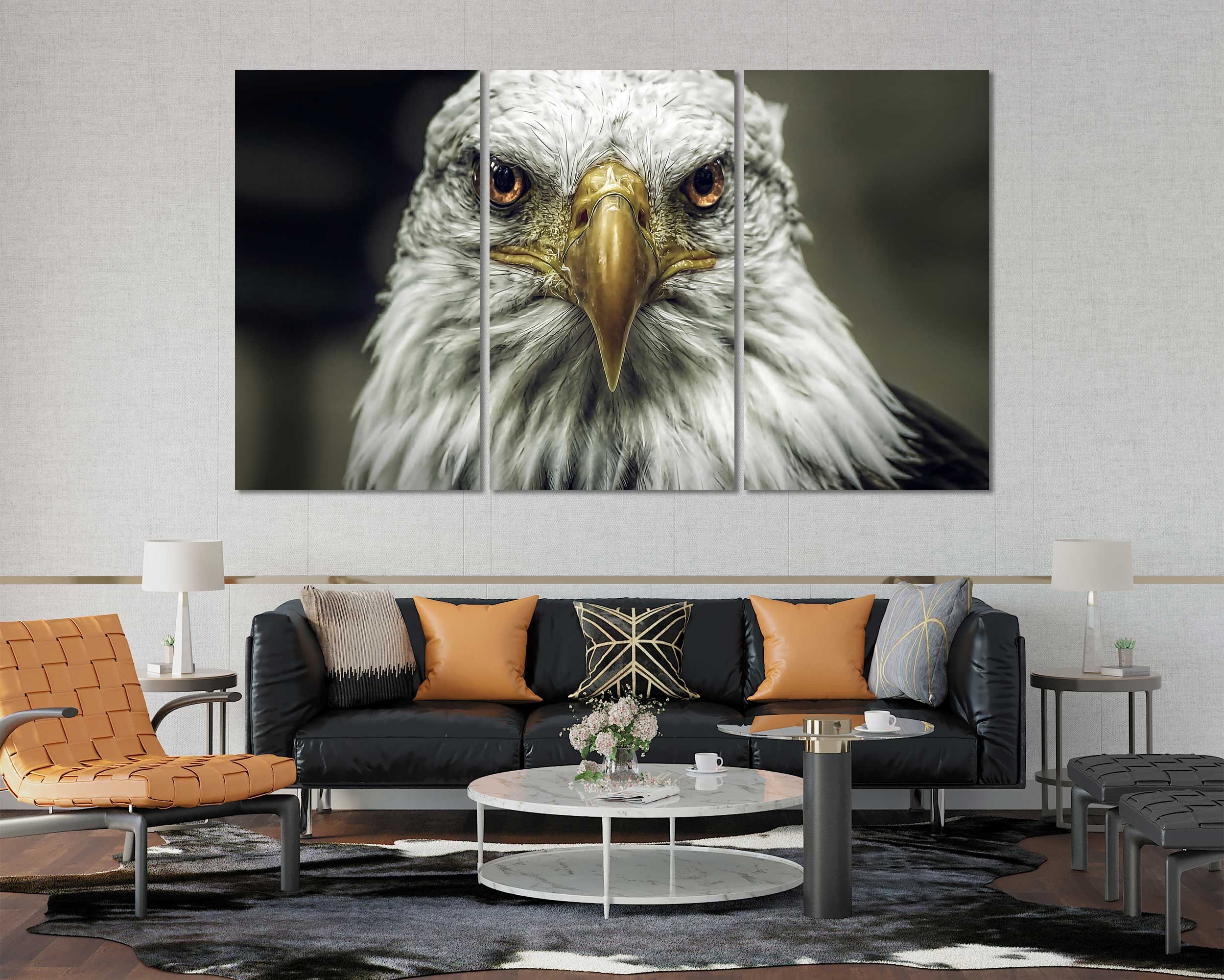 Eagle Cool Art for Wall Bald Eagle Large Printing on Canvas Etsy