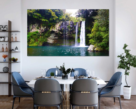 Cheonjiyeon Waterfall Canvas Print, Jeju Island, South Korea