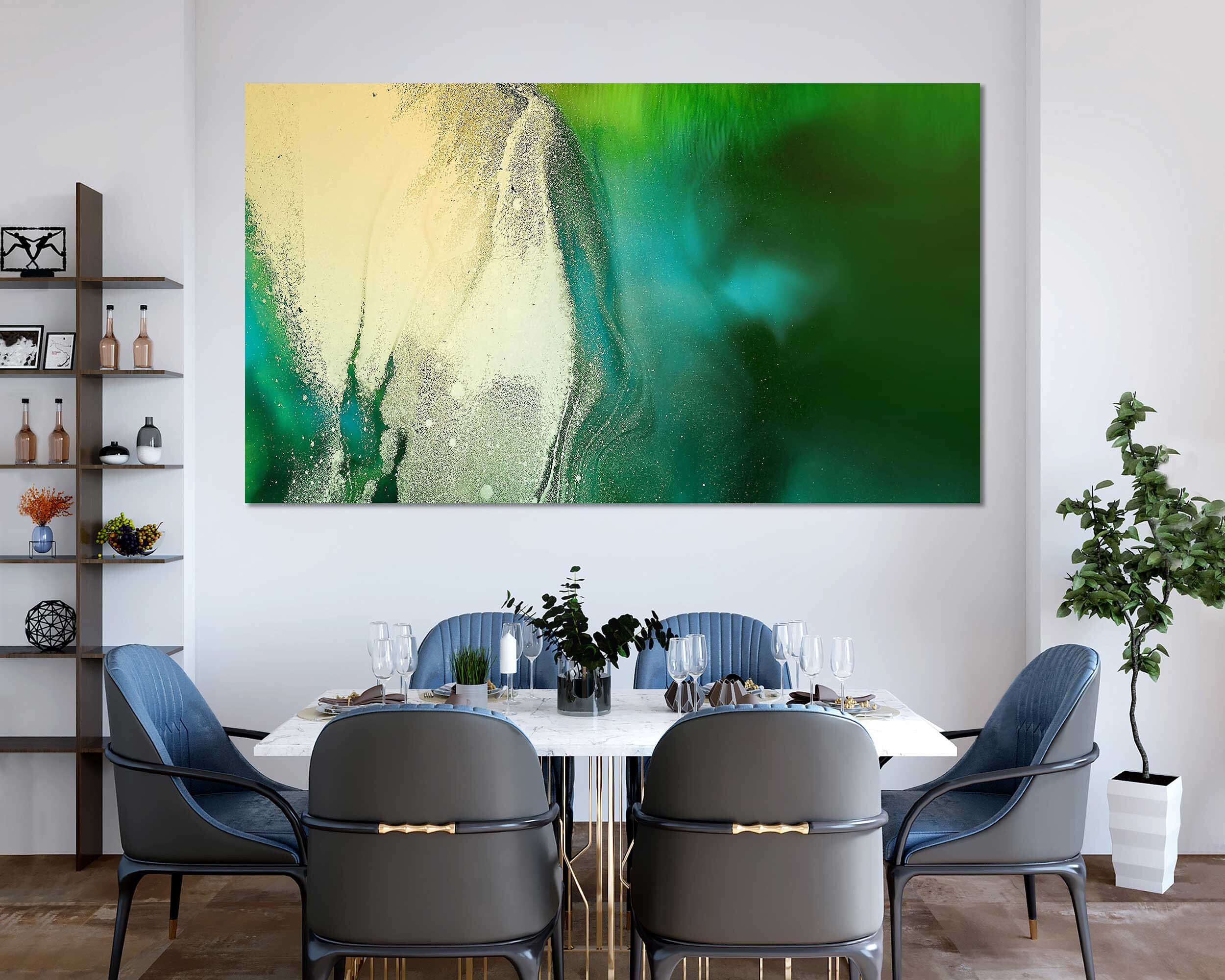 Best Green with Gold Abstract Decor for Wall Fashion Abstract Etsy