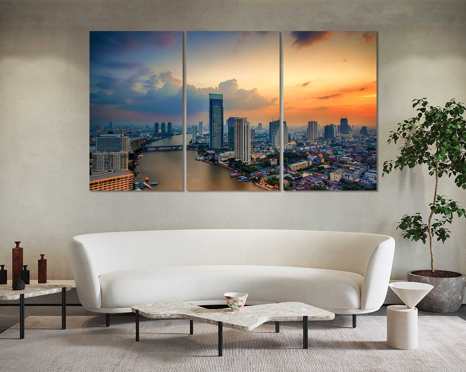 Bangkok Cityscape Picture Print Canvas Bangkok Popular Art Etsy