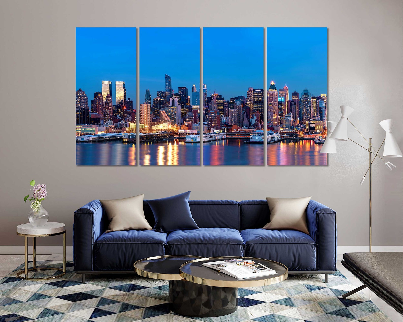 New York City Harbor Pictures Art Wall New York at Dusk - Etsy