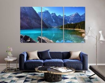 Moraine Lake Canvas Print, Banff National Park Wall Art, Ready to Hang Canvas