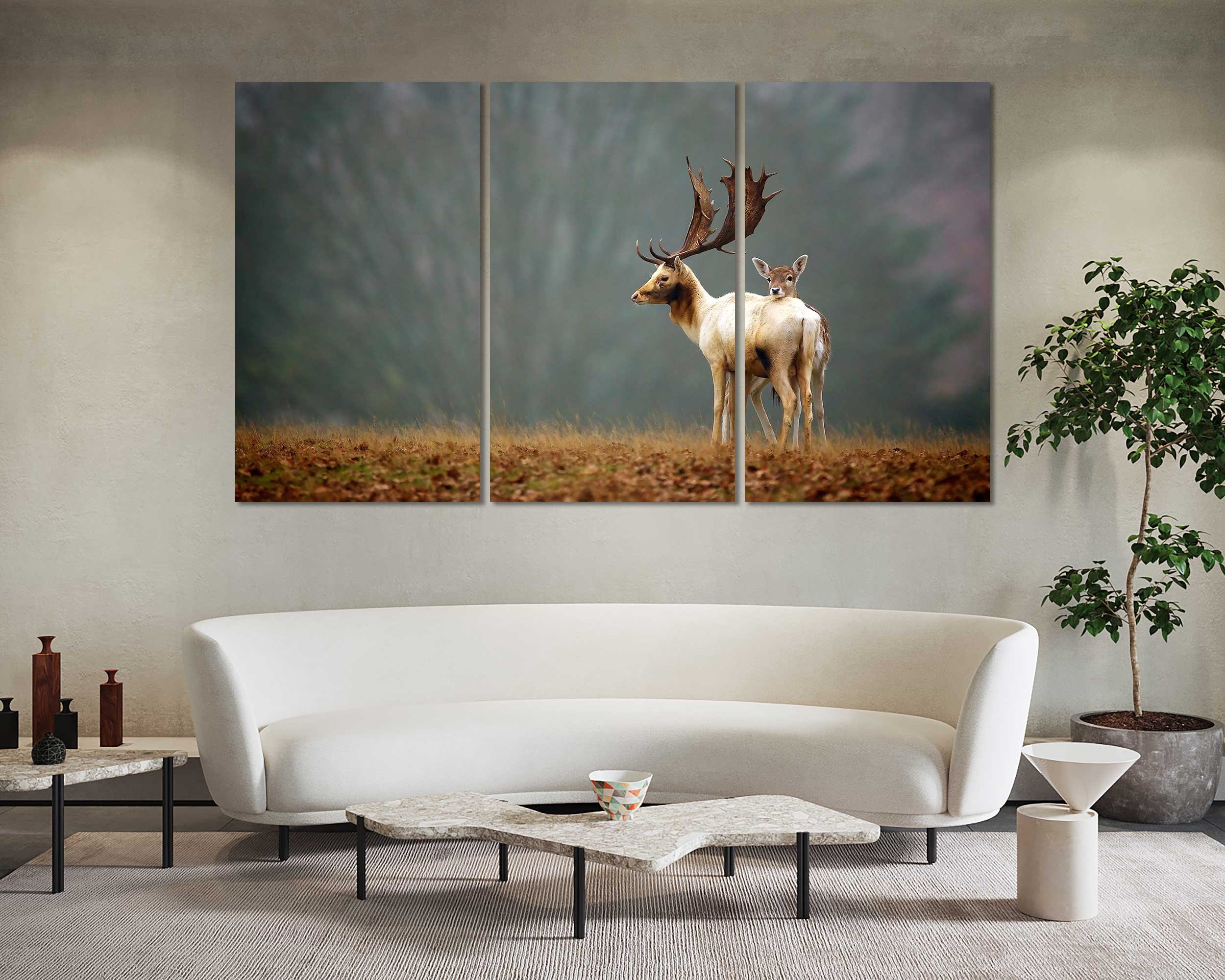 Hirsch Familie Kunst für Zuhause süße Hirsche zeitgenössische | Etsy