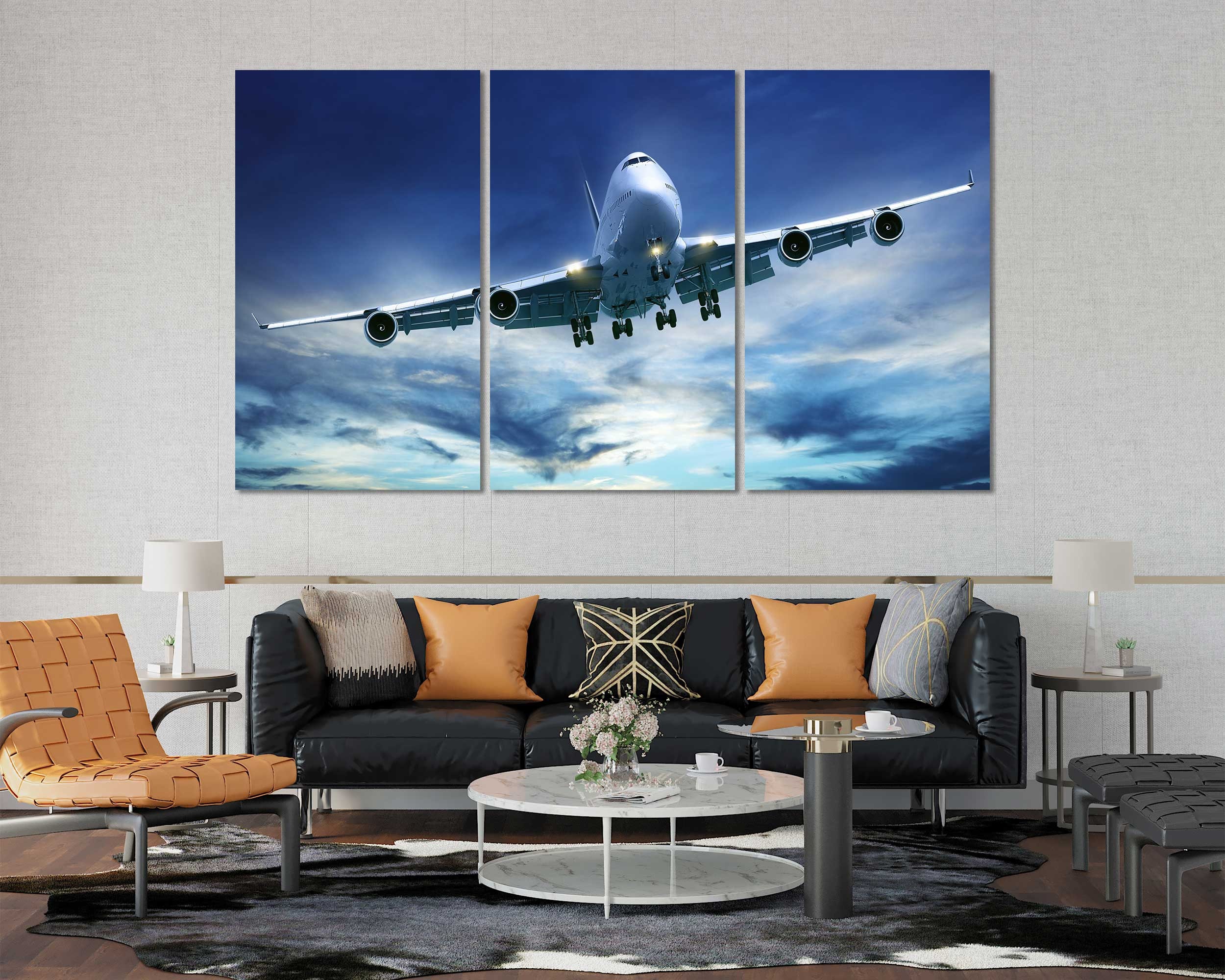 Big Passenger Airplane Wall Decor Airliner Print on Canvas Etsy