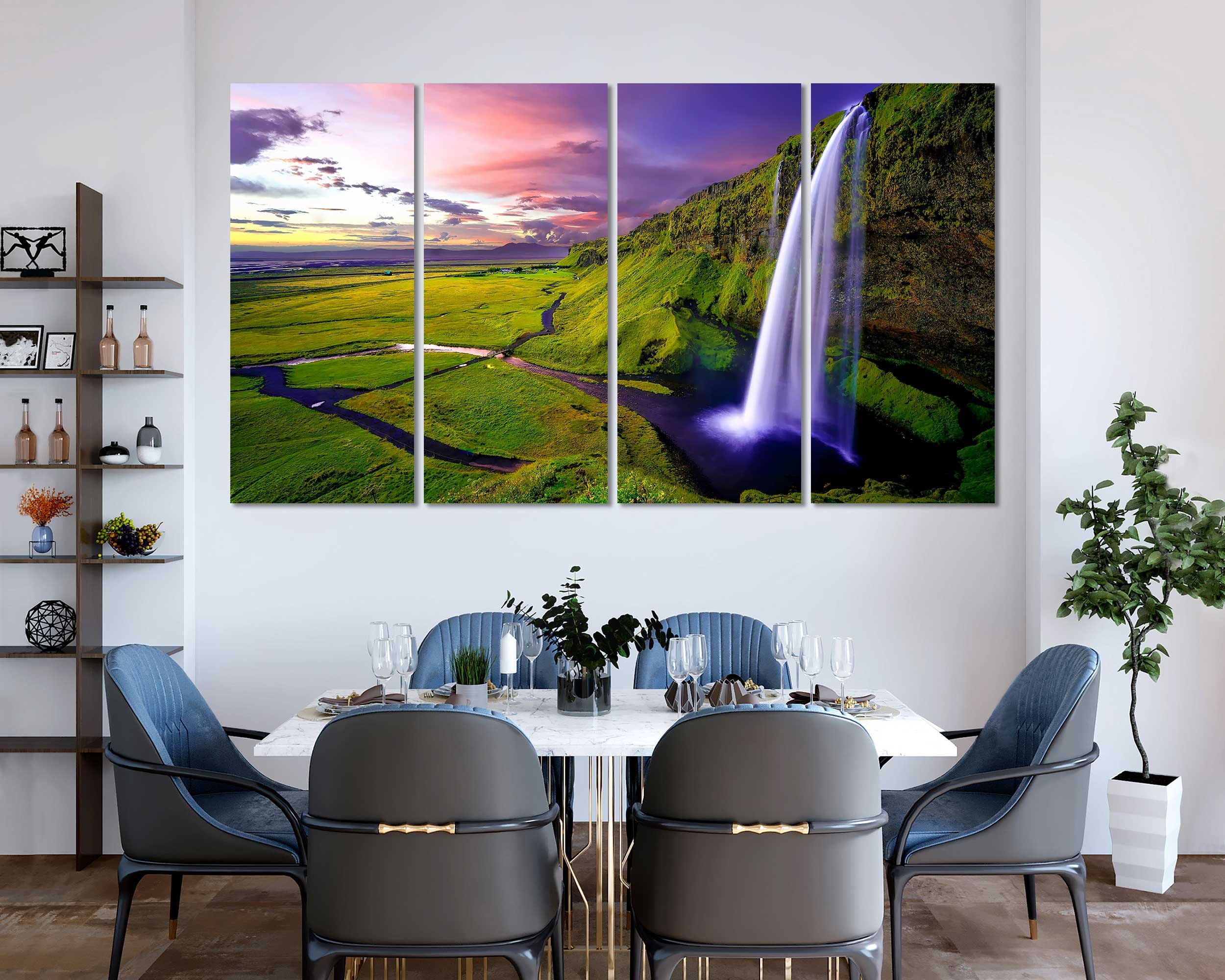 Seljalandsfoss Waterfall Canvas Print – Iceland Nordic Nature Wall Art ...