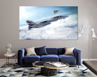 F-14 Tomcat – wydruk na płótnie – myśliwiec marynarki wojennej, sztuka ścienna z motywem lotnictwa