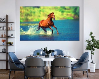 Wildpferde-Fotografie-Druck – Leinwandbild mit Pferdemotiv