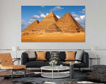 Desert Wall Art Egyptian Pyramid Gallery Wrapped Canvas Print