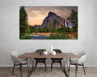 National Park Yosemite Canvas Wall Art Set for Mountain Forest Decor