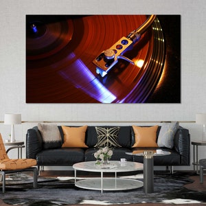 Vinyl Record Player Photography Print – Retro Music Wall Art | Turntable Close-Up Poster, Vintage Audio Equipment Decor