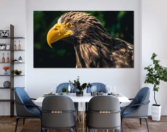 Eagle Head Canvas Print, Modern Bird of Prey Wall Art