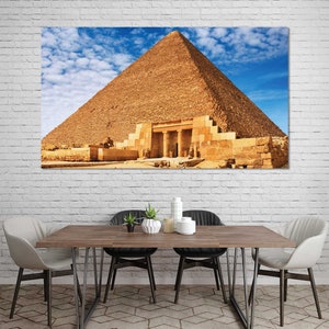 Pyramid in Egypt Large Framed Wall Decor, Pyramids Travel Artwork, Pyramids Stylish Art for Wall, Egypt Contemporary Art for Room, Egypt Art