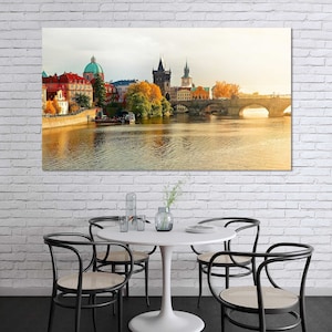 Prague Charles Bridge Photography Print – Czech Republic Travel Wall Art | Autumn Cityscape Poster, Historic Europe Decor Artwork