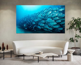 Nautical Wall Art Fish Canvas Print Blue Ocean Photography
