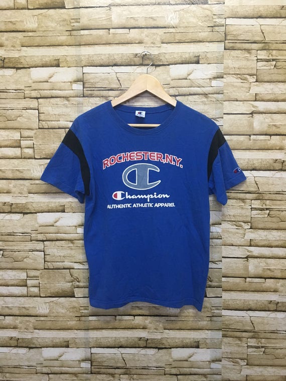 Vintage Champion Big Logo T Shirt Rochester / Streetwear -